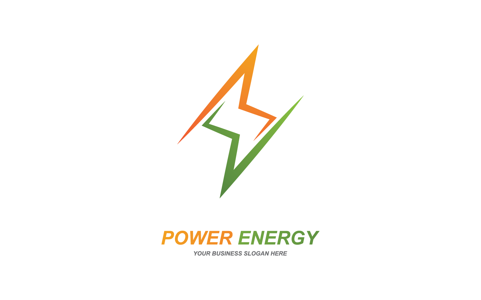 Güç yıldırım gücü enerji logosu düz tasarımı