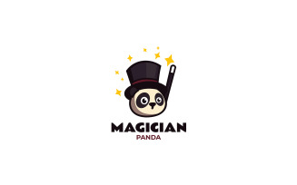 Magician Panda Mascot Cartoon Logo