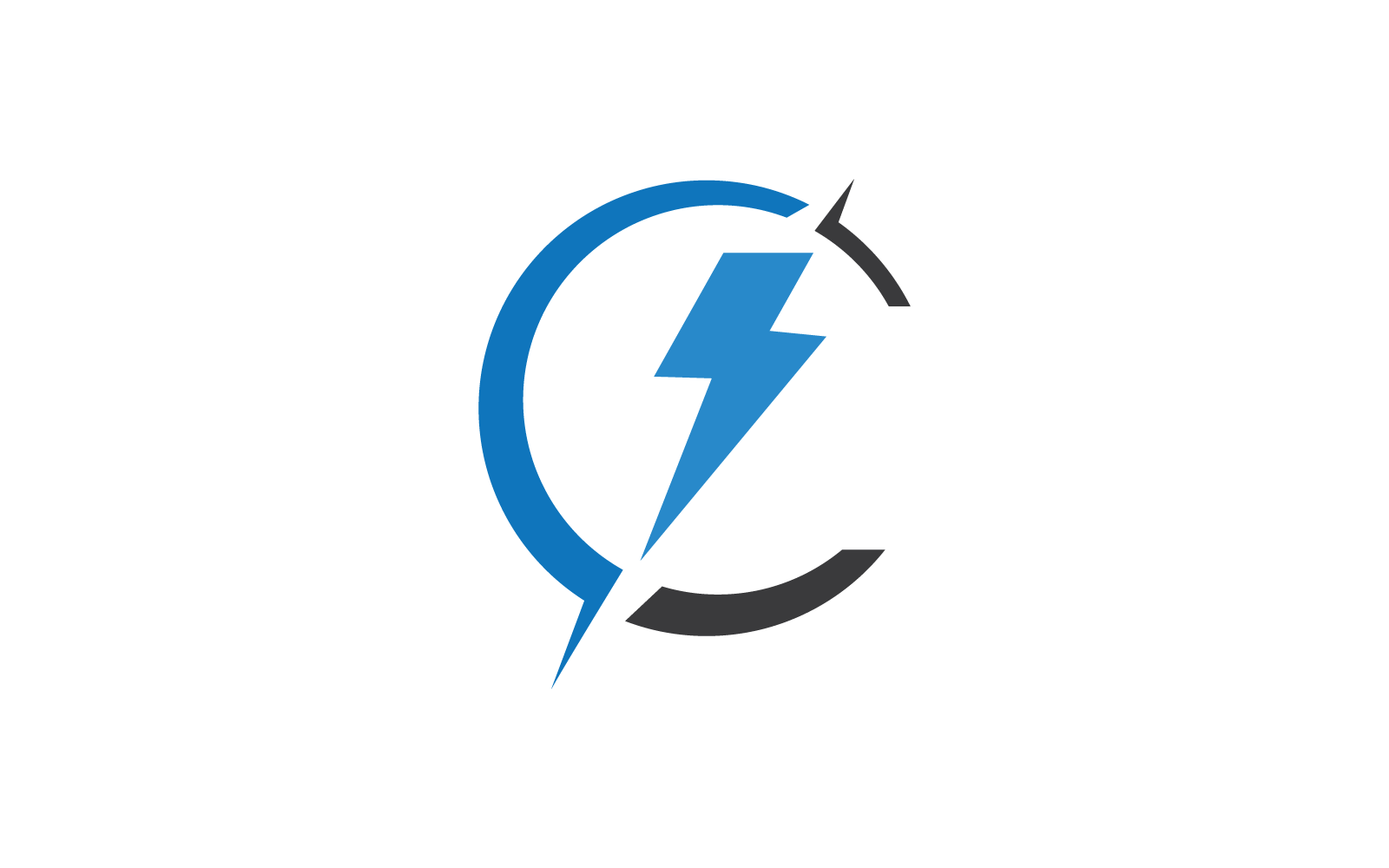 Moc błyskawica moc energia logo płaski szablon projektu