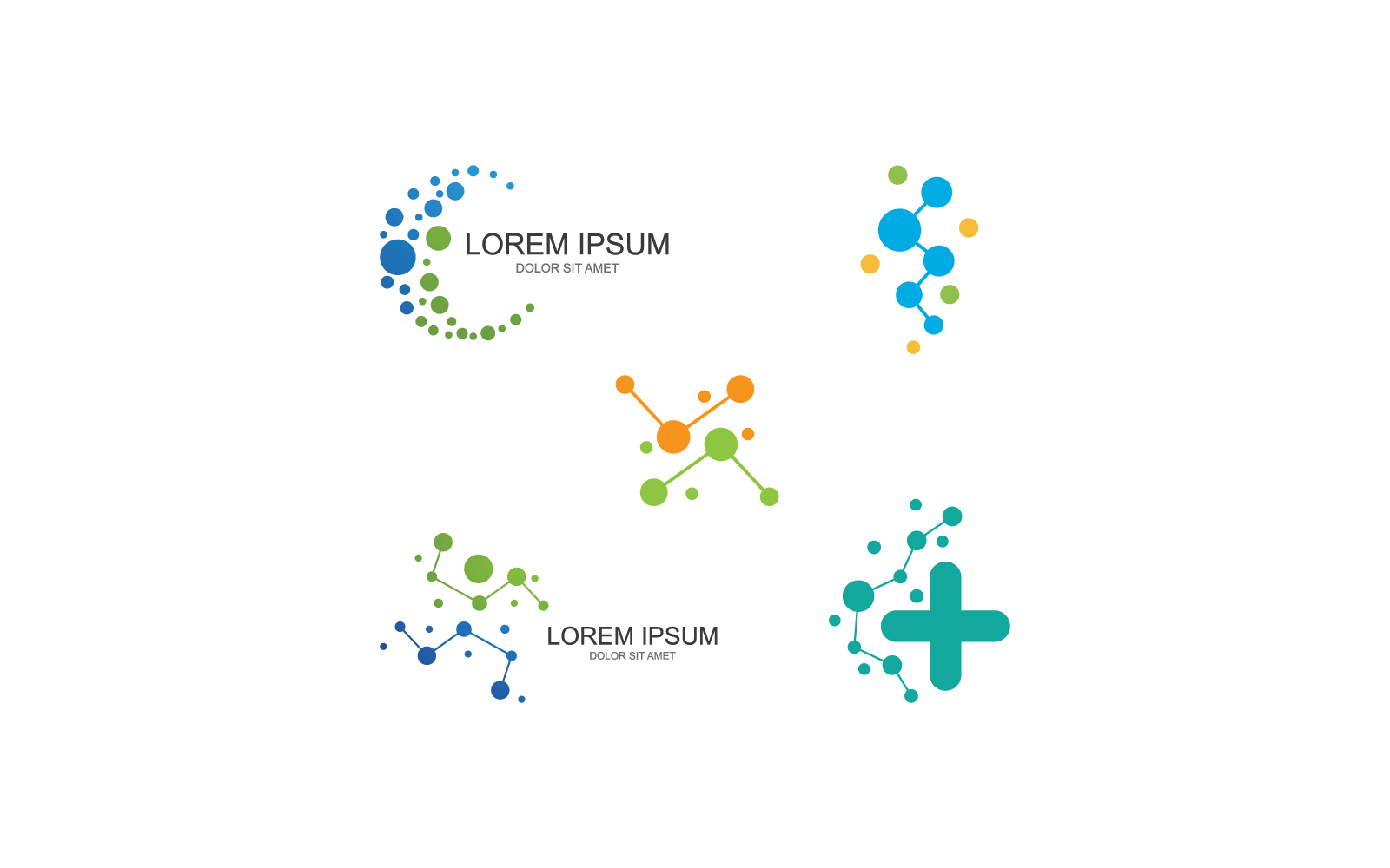 Molecule flat design logo illustration vector template