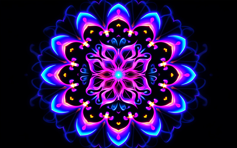 Neon action flower background_neon action ornament__neon action mandala Background