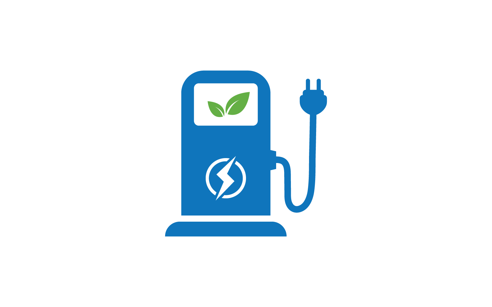 Plantilla de icono de logotipo vectorial de estación de carga eléctrica