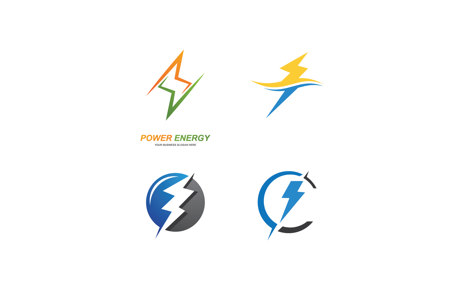 Power lightning power energy illustration logo vector design