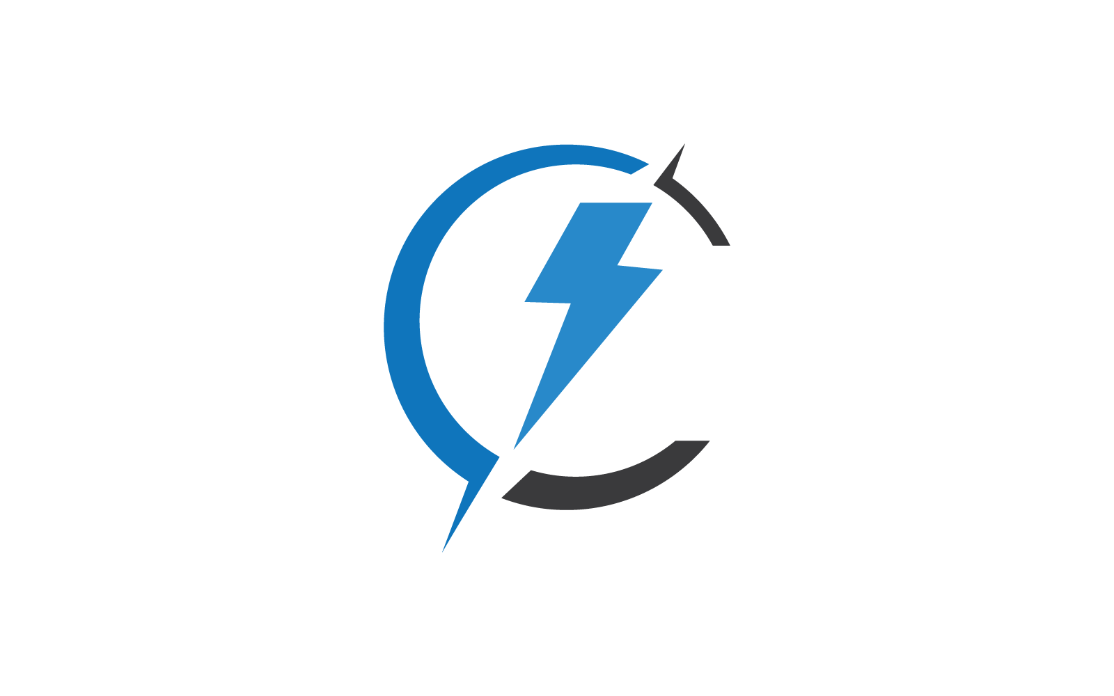 Power lightning power energy logo flat design template