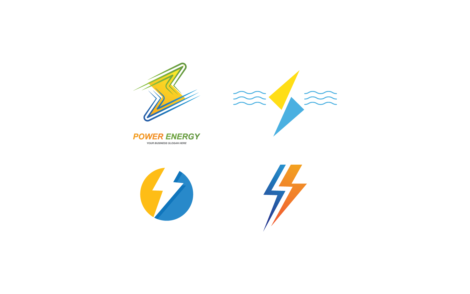Power lightning power energy logo flat design vector