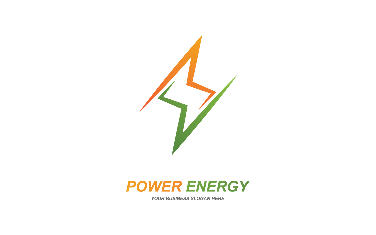 Power lightning power energy logo flat design