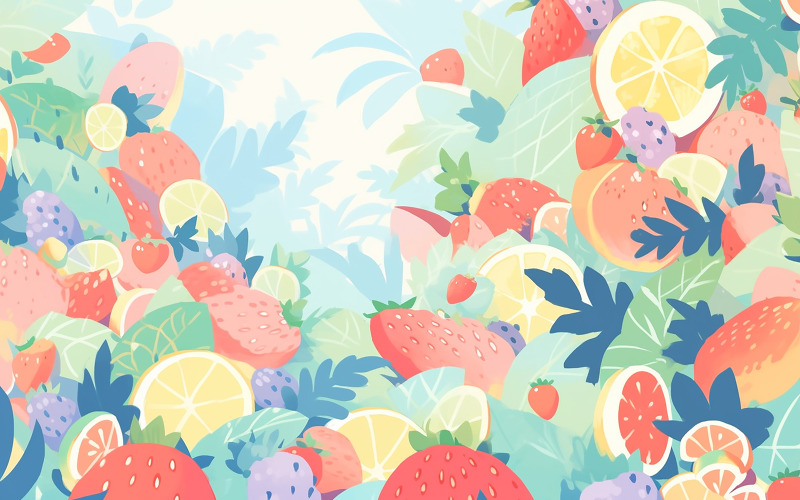 Tropical fruits background_tropical fruits pattern Background