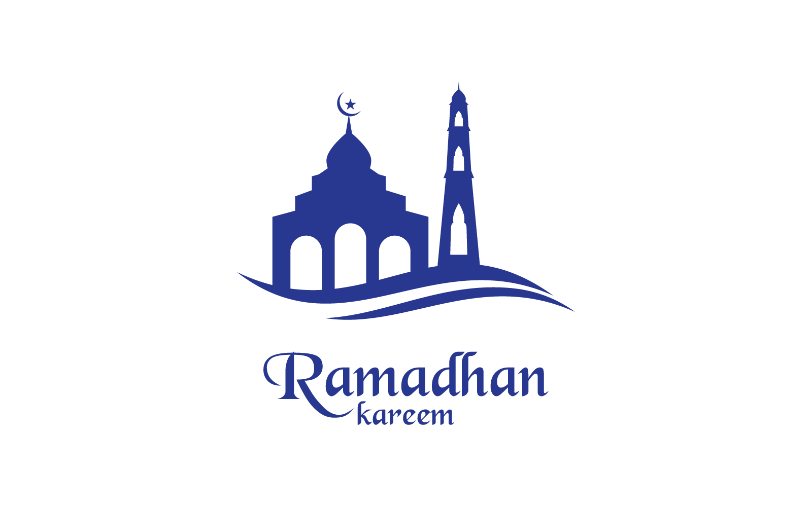 Islamiska, moské, ramadhan kareem logotyp vektor