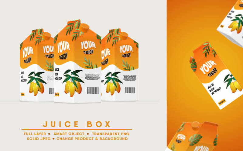Juice Box Mockup I Easy Editable Product Mockup