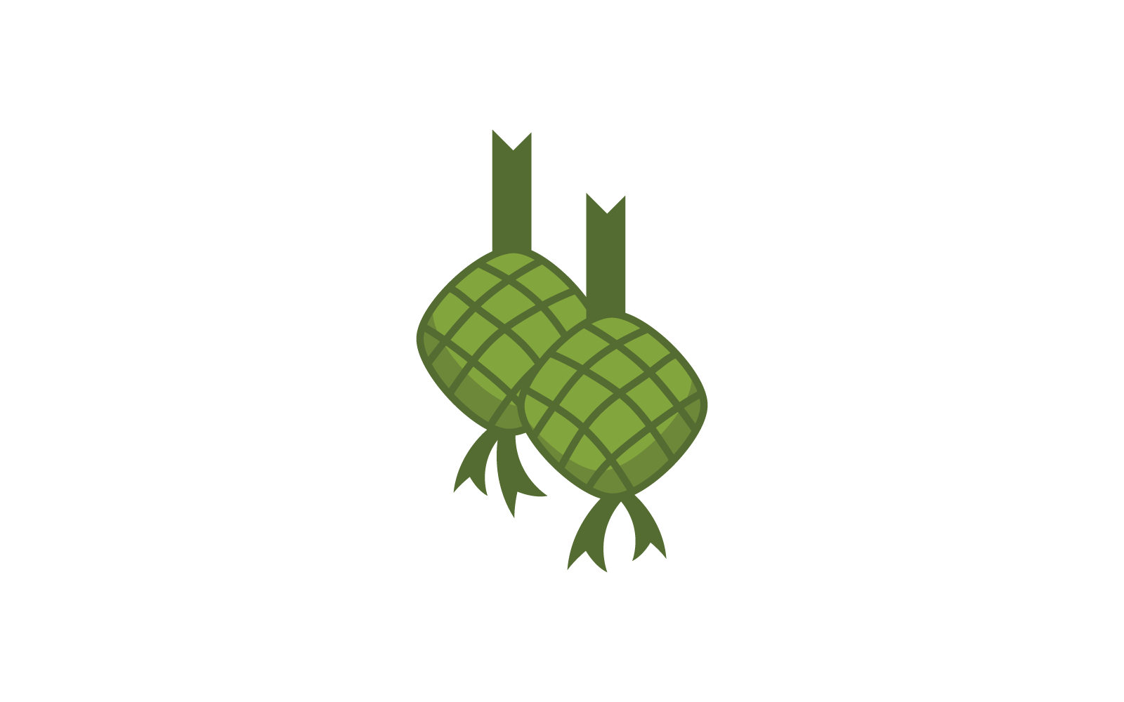 Ketupat or rice dumpling logo icon asian traditional food design