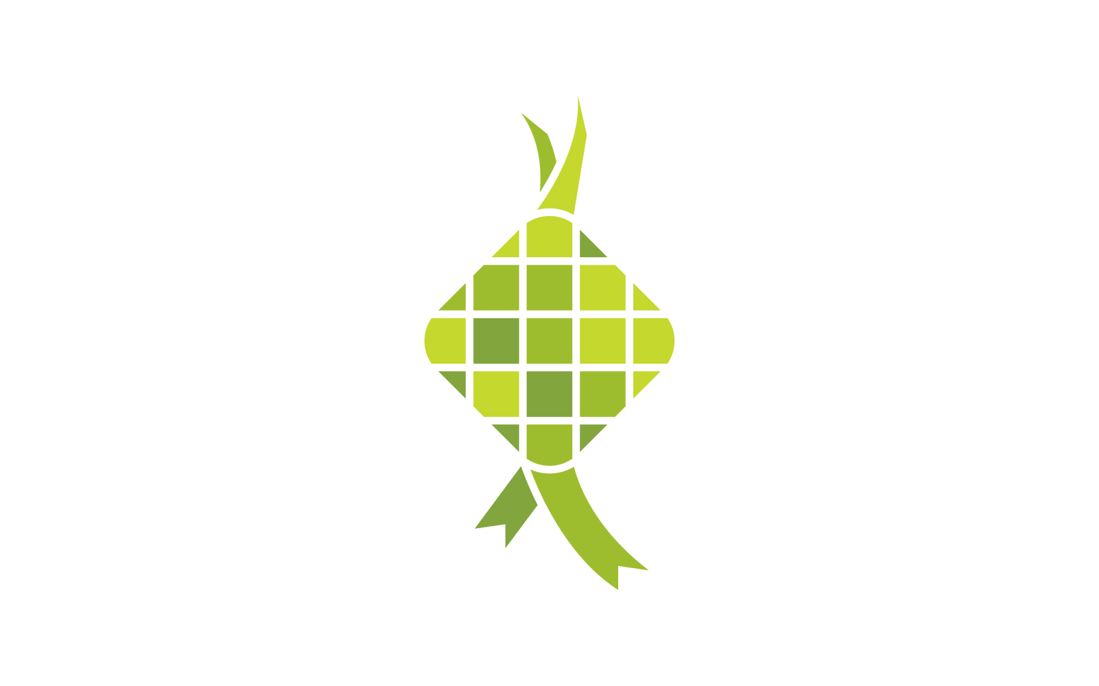 Ketupat or rice dumpling logo icon asian traditional food flat design Logo Template