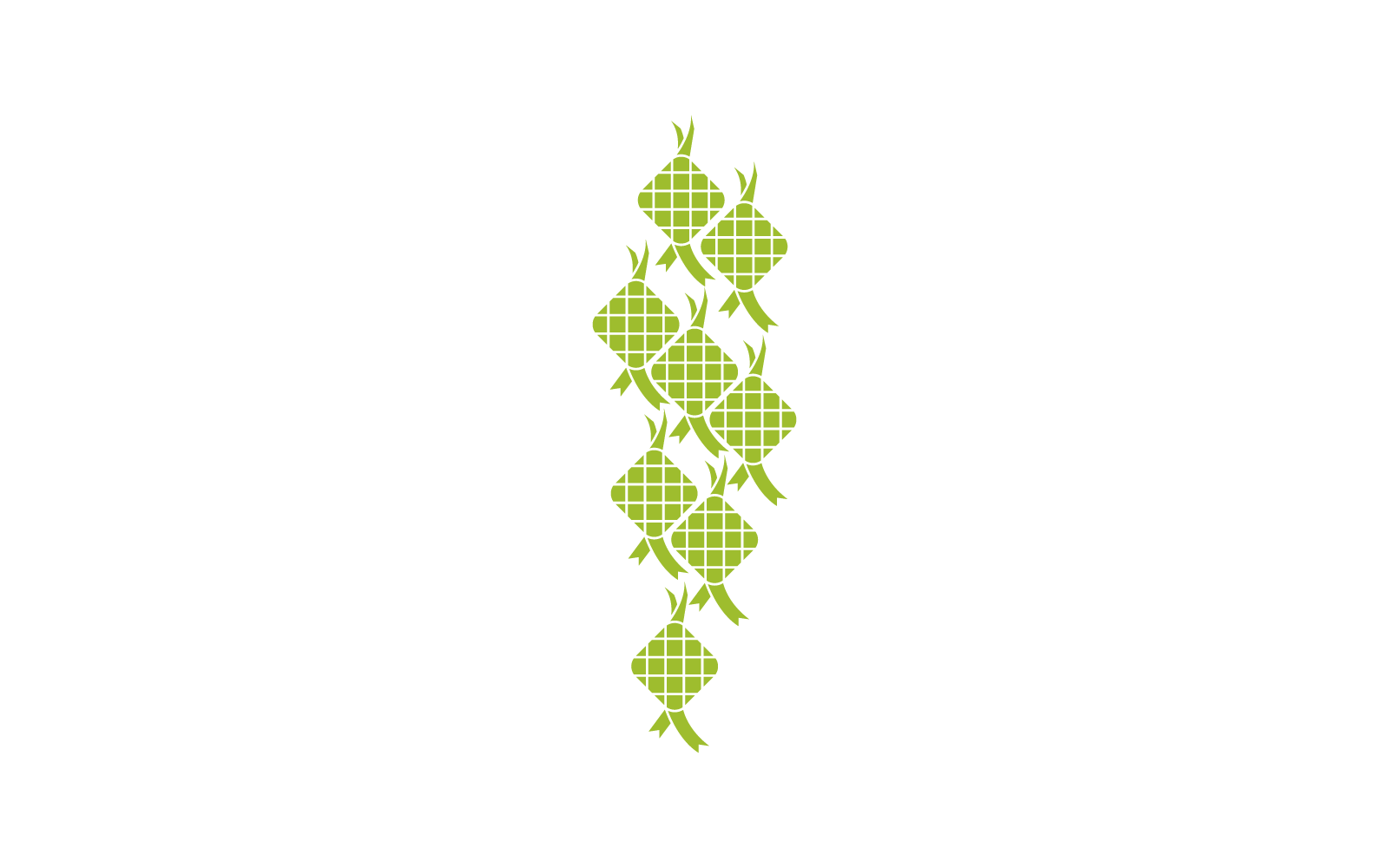 Ketupat vagy rizsgombóc logo ikon ázsiai hagyományos élelmiszer vektor