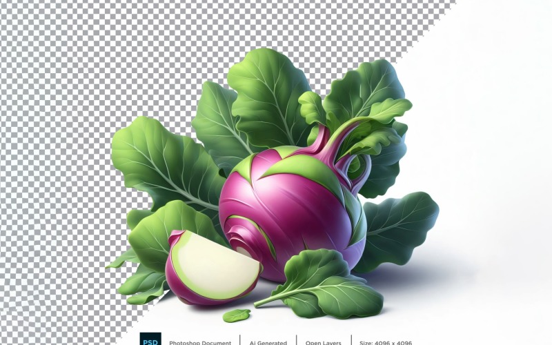 Kohlrabi Fresh Vegetable Transparent background 02 Vector Graphic