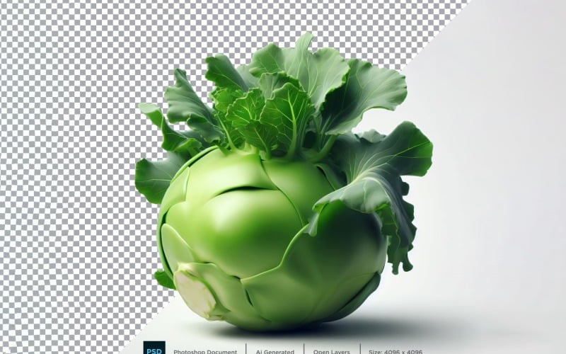 Kohlrabi Fresh Vegetable Transparent background 08 Vector Graphic