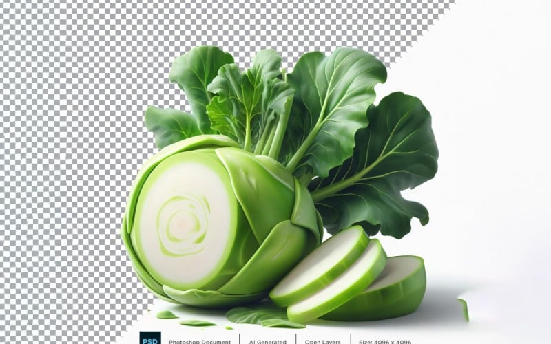 Kohlrabi Fresh Vegetable Transparent background 10 Vector Graphic