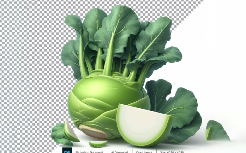 Kohlrabi Fresh Vegetable Transparent background 11 Vector Graphic