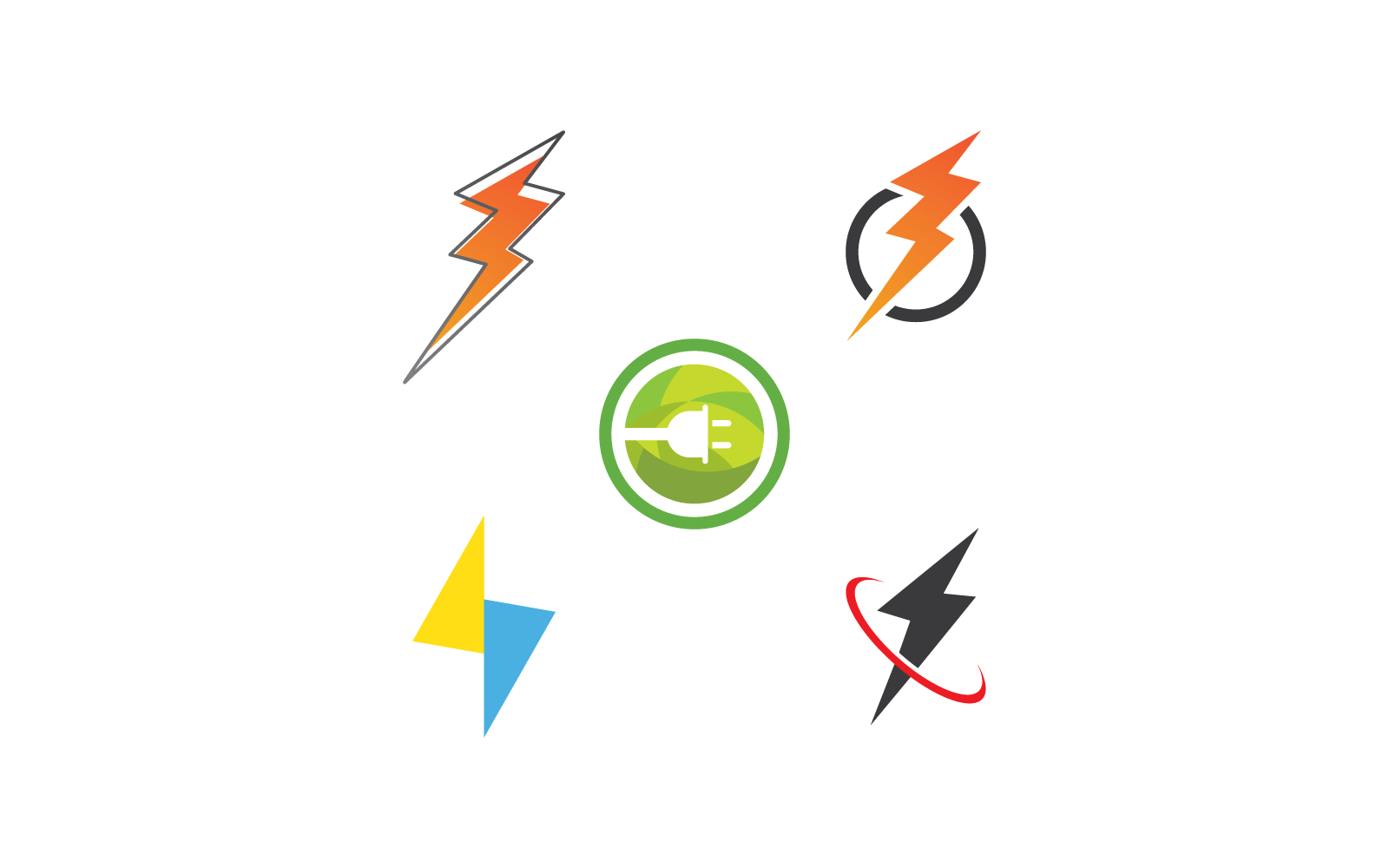 Power lightning power energy logo vector design illustration