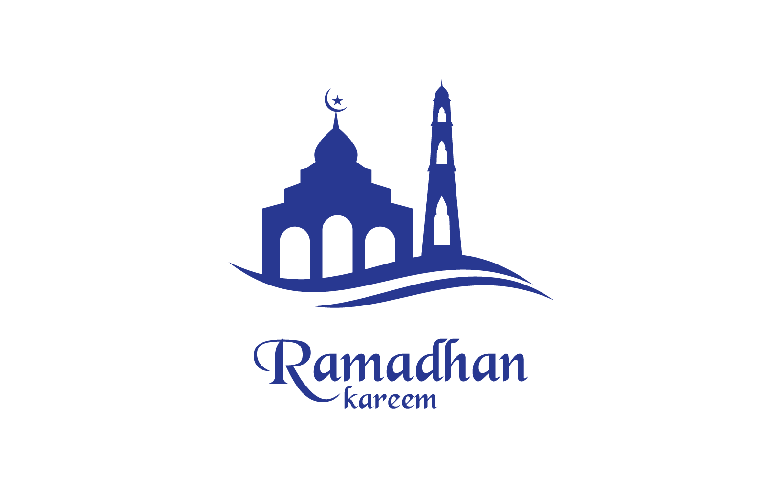 Vector logo islámico, mezquita, ramadhan kareem