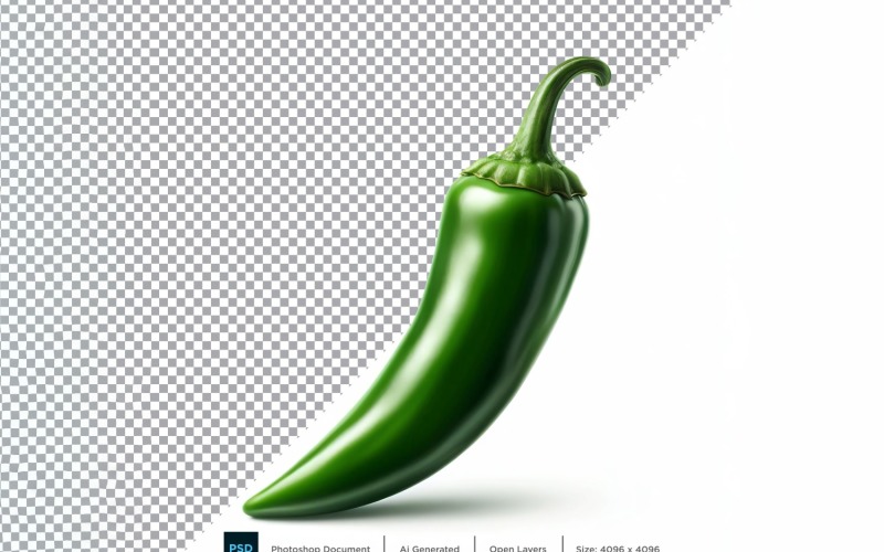 Green chilli Fresh Vegetable Transparent background 03 Vector Graphic