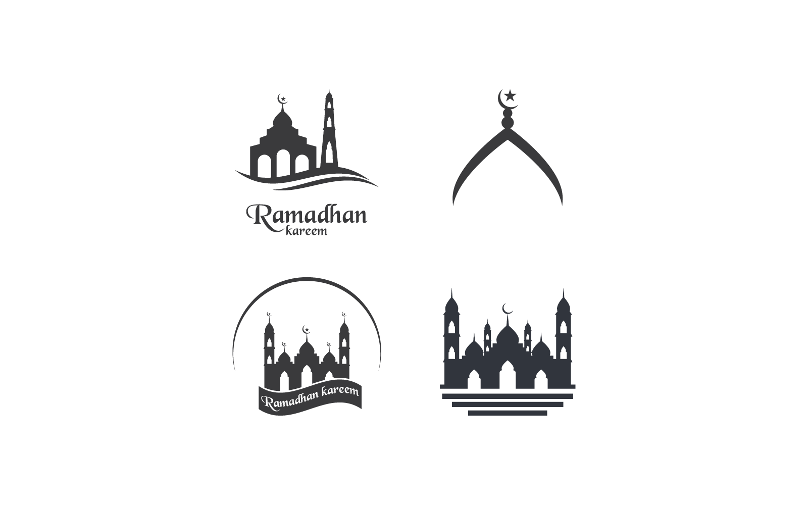 İslami logo, Cami, ramazan kareem vektör simgesi