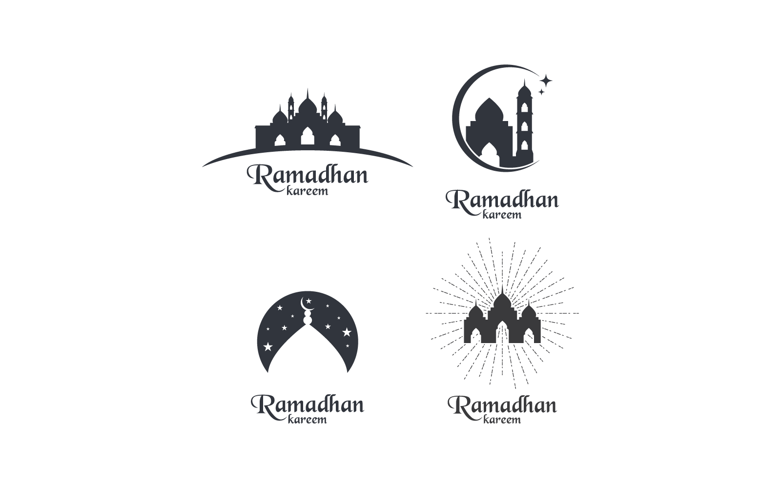 Islamisk, moské, ramadhan kareem logotyp illustration