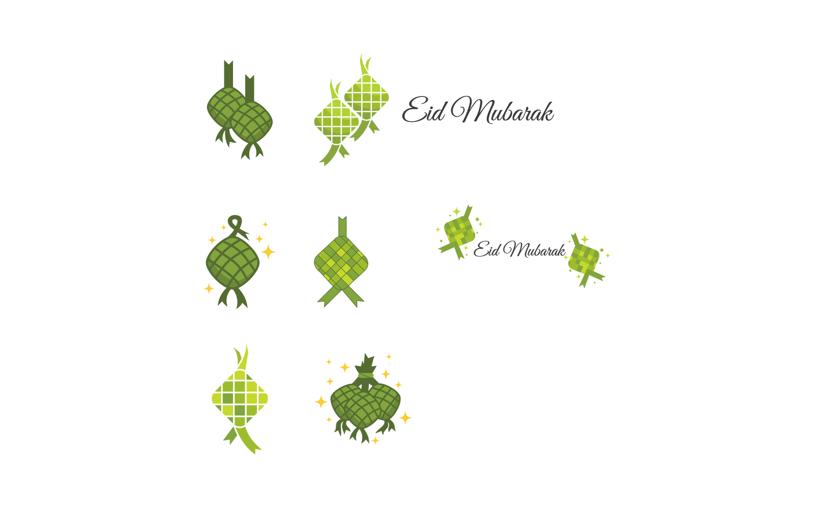 Modèle vectoriel d'icône de logo de ketupat ou de boulette de riz