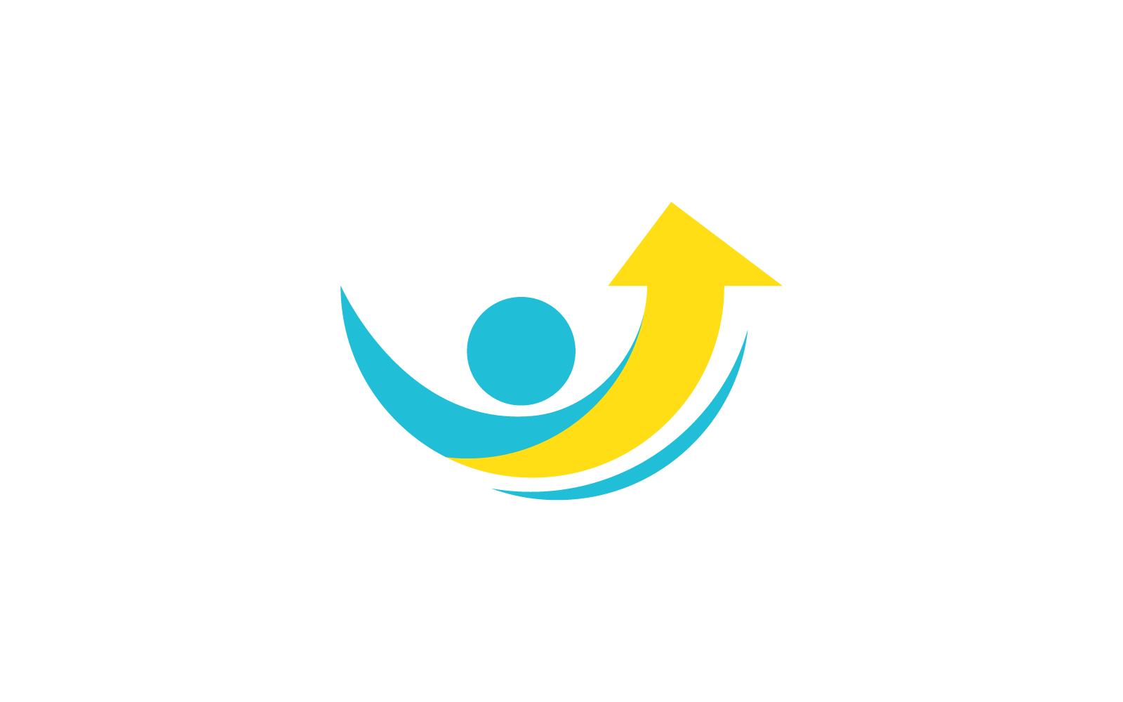 Arrow and people illustration logo template