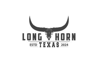 Longhorn Animal Logo Design Vintage V11