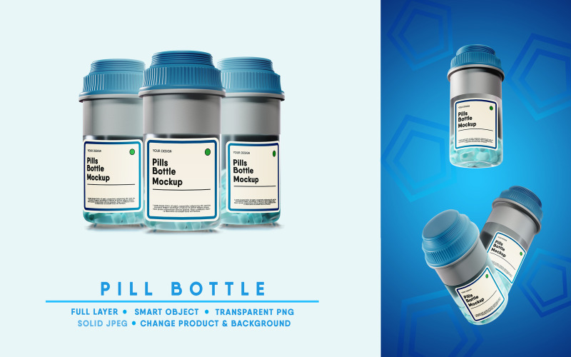 Pill Bottle Mockup I Easy Editable Product Mockup