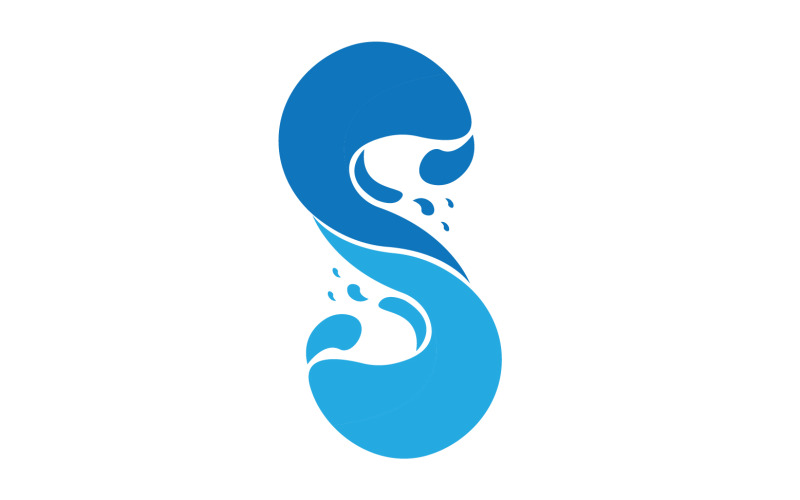 S splash water blue logo vector version v10 Logo Template