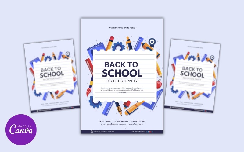 Back To School Reception Party Flyer Design Template Corporate Identity