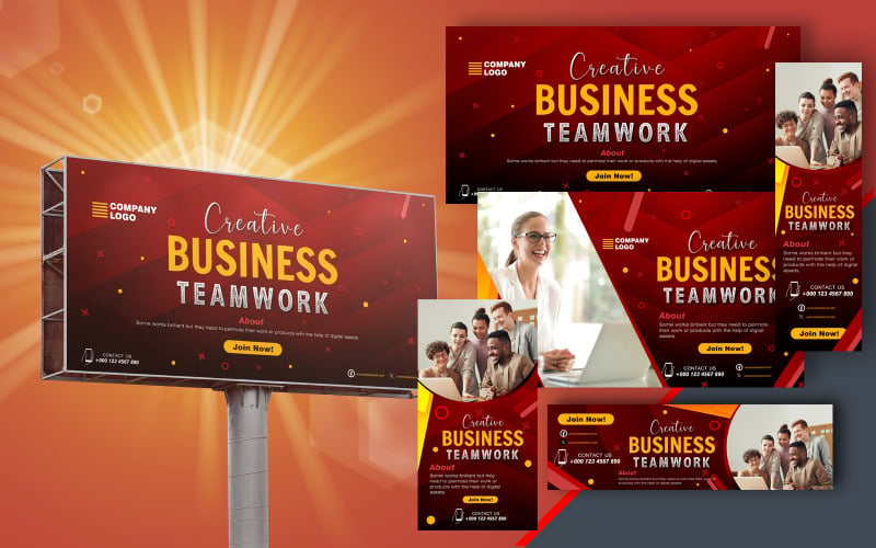 Corporate Business Template Red and Black Corporate Identity