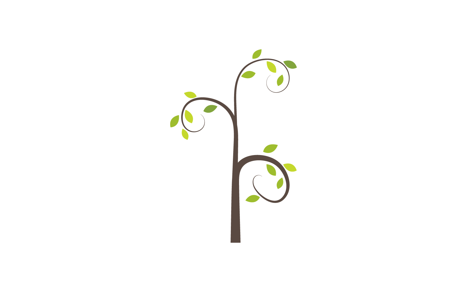 Design piatto del modello logo illustrazione natura albero