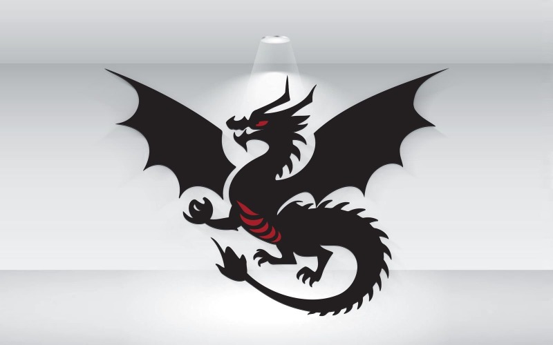 Dragon Silhouette Logo Template Vector