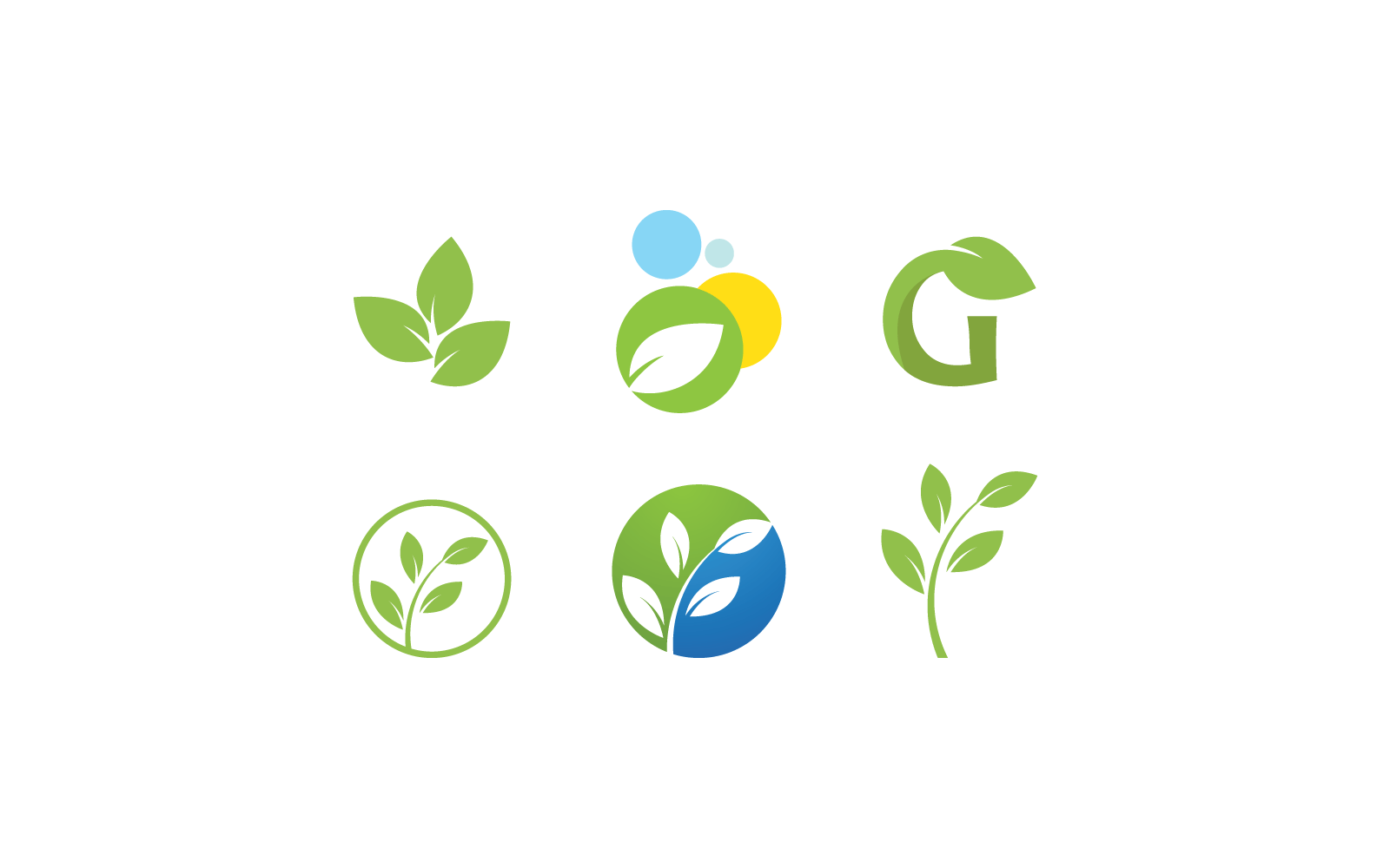 Logo Yeşil yaprak illüstrasyon tasarım şablonu
