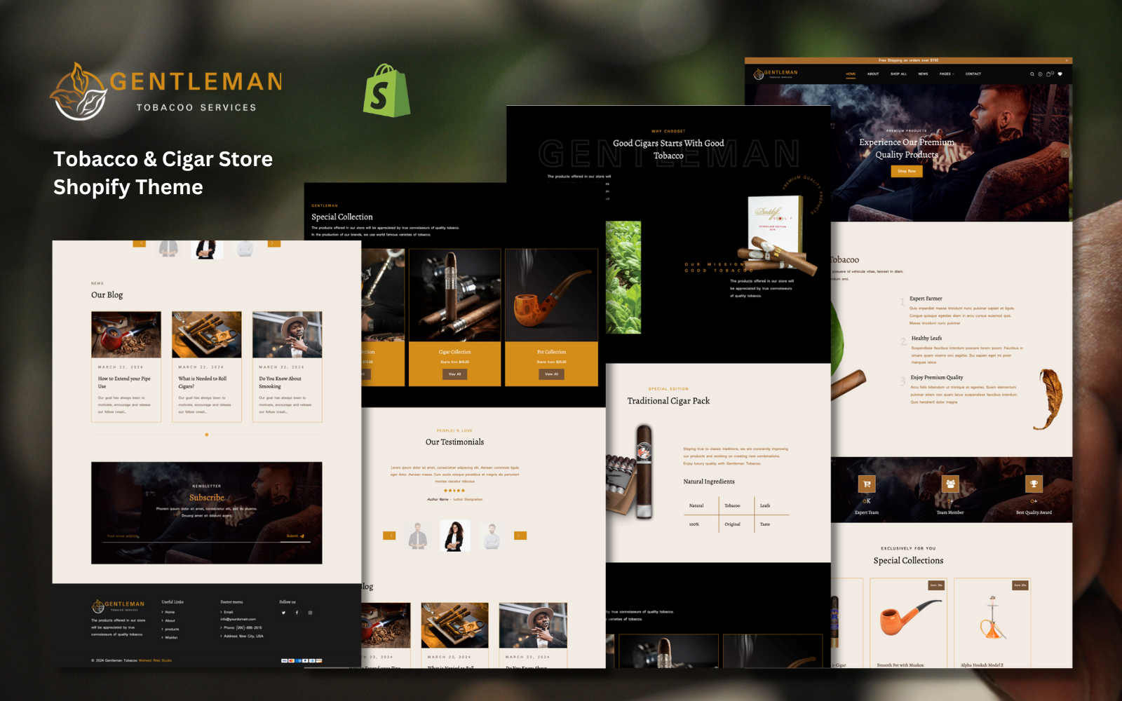 Gentleman Tobacco & Cigar Store Shopify Theme