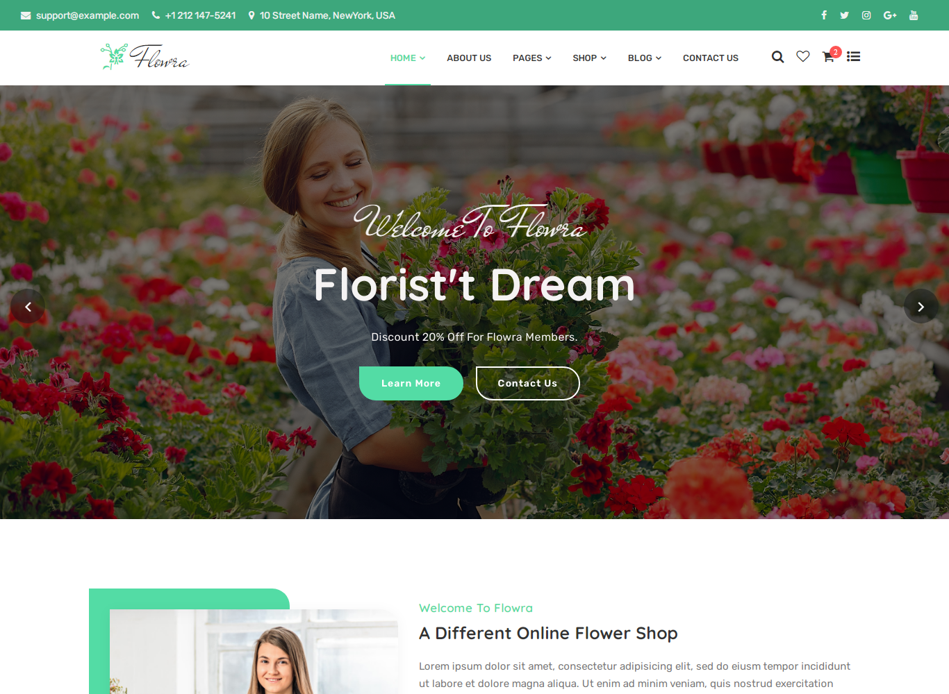 Flowra - Flower Shop WooCommerce WordPress Theme