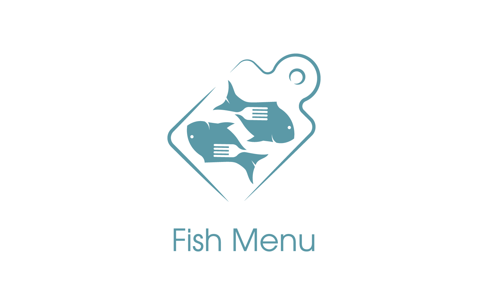 Balık düz tasarım illüstrasyon logo simge vektör şablonu