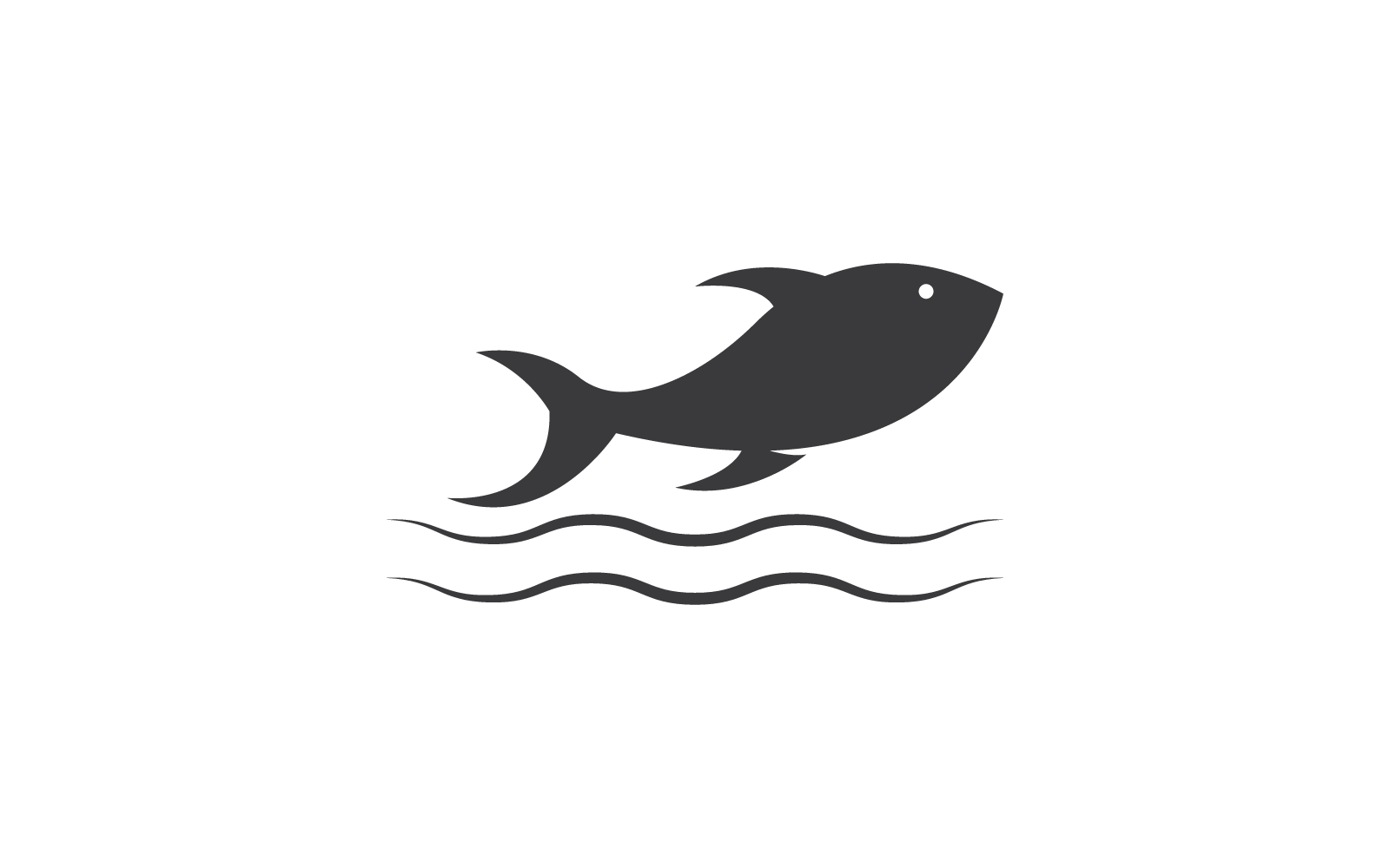 Balık logosu illüstrasyon tasarımı simge vektör şablonu