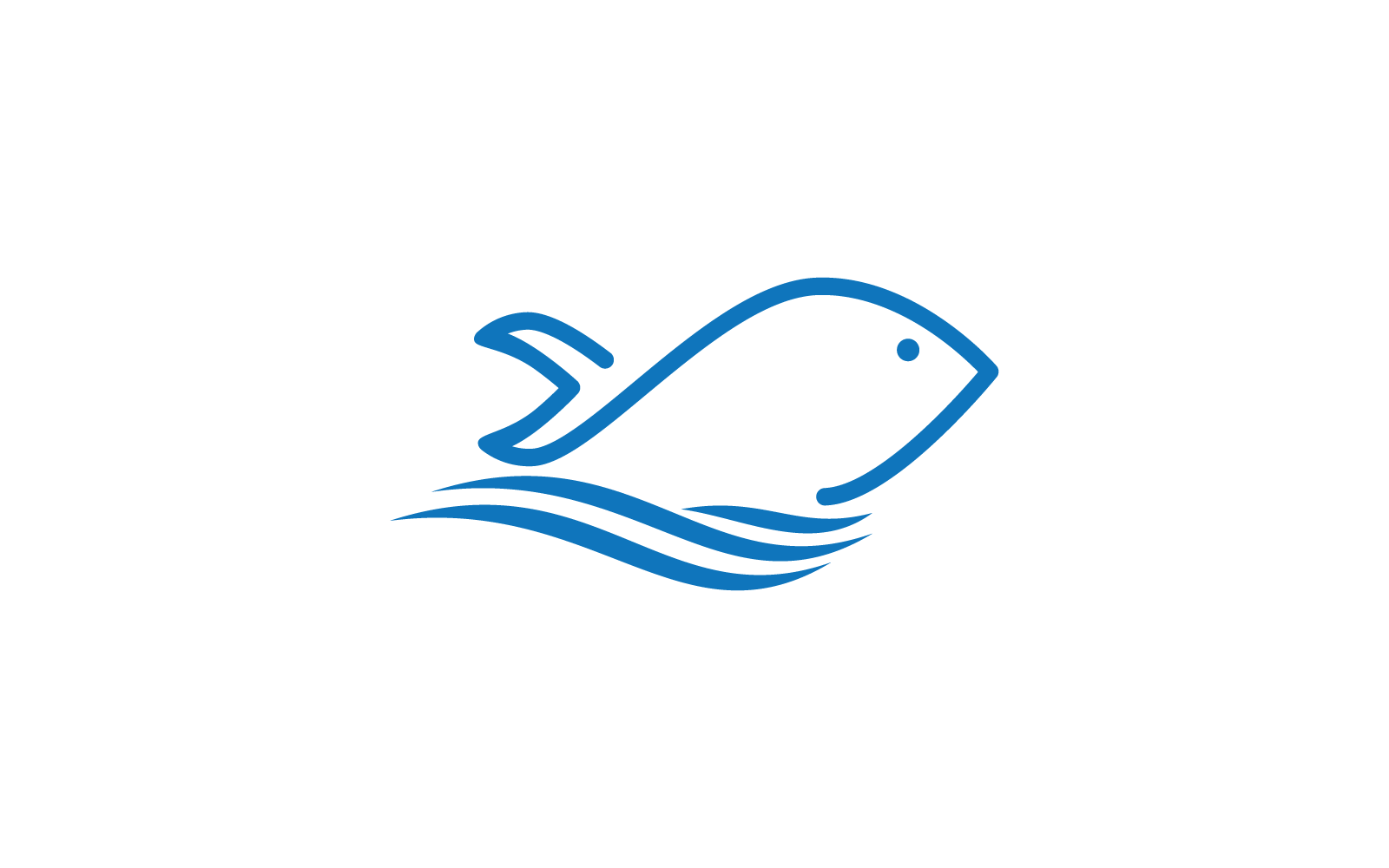 Fish illustration logo design icon template