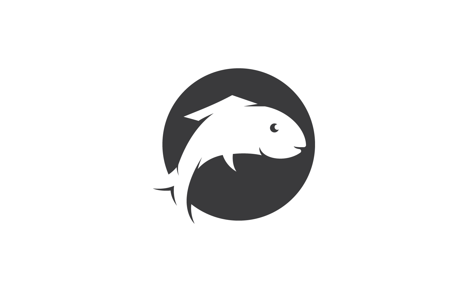 Fish illustration logo icon template