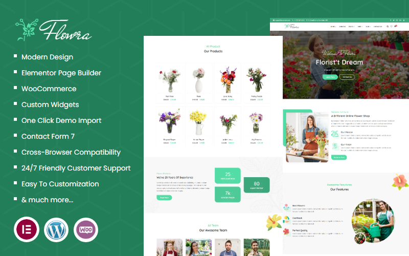 Flowra - Flower Shop WooCommerce WordPress Theme WooCommerce Theme