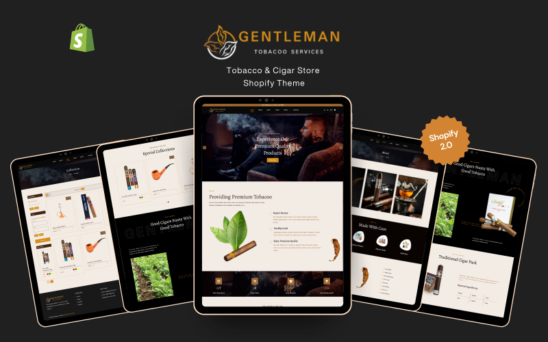 Gentleman Tobacco & Cigar Store Shopify Theme
