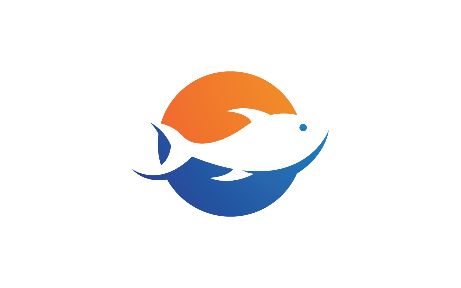 Modèle de conception vectorielle d'icône de logo d'illustration de poisson