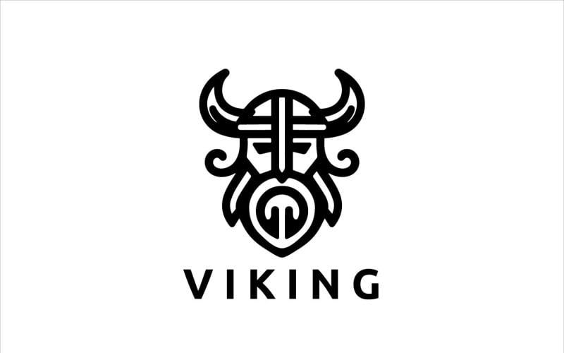 Modern Viking Head Logo Design Logo Template