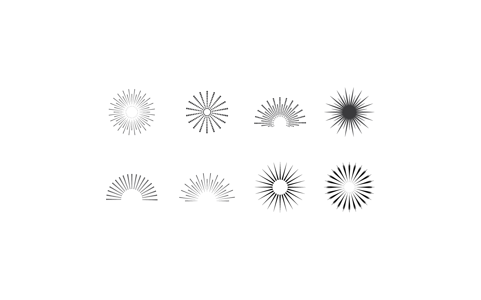 Plantilla de icono de vector de diseño Sunburst