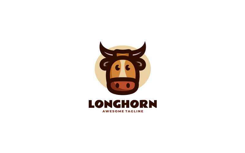 Cow Simple Mascot Logo Style 1 Logo Template