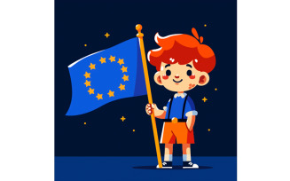 Flat Europe Day Celebration Background Illustration