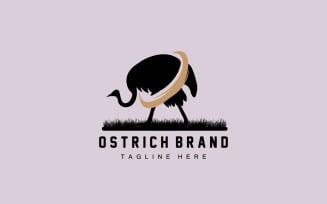 Ostrich Logo Design Desert Animal Illustration V11
