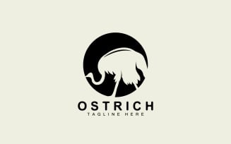 Ostrich Logo Design Desert Animal Illustration V12